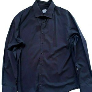 Mens Armani Collezioni Shirt Button Front Black